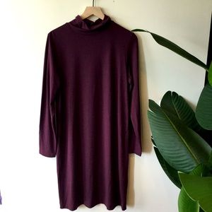 J. Crew turtleneck dress maroon